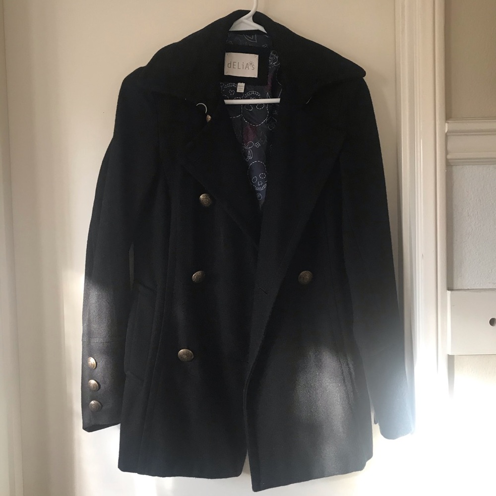 Black Wool Peacoat X-Small